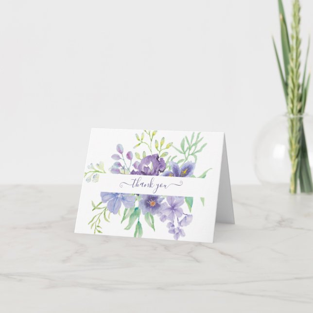 Syren akvarell blommig personlig tack kort (Framsida)