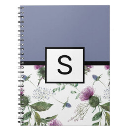Syren Blommig Monogram Anteckningsbok