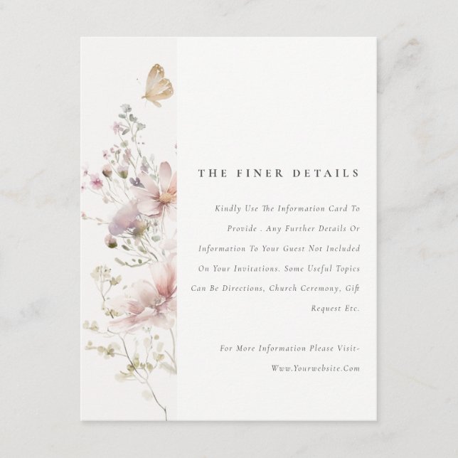 Syren Boho Vildblomma Fernblad Hög Tid Detalj Tilläggskort (Framsida)