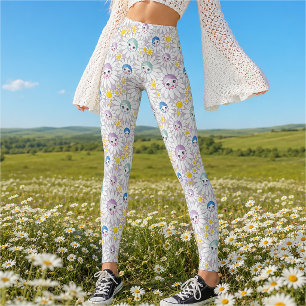 Syren dockans ansikten mönster set i tusenskönor leggings