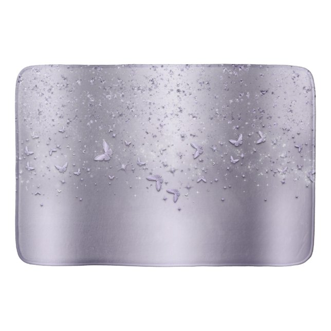 Syren Glitter Glans Gnistra Fladdra Fjäril Badrumsmatta (Framsidan)