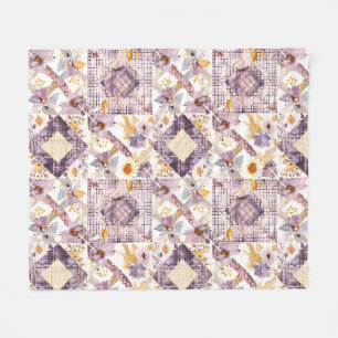 Syren Gul Quilt Patchwork Gingham Cottagecore Fleecefilt