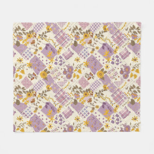 Syren Gul Quilt Patchwork Gingham Cottagecore Fleecefilt