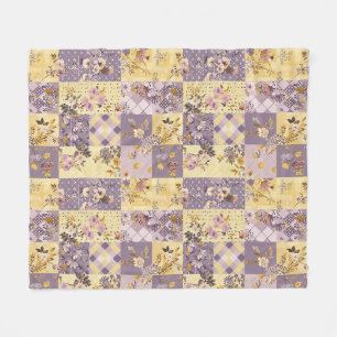 Syren Gul Quilt Patchwork Gingham Cottagecore Fleecefilt