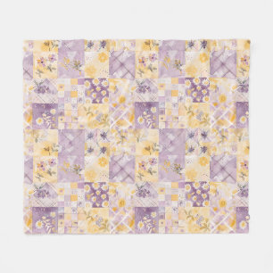 Syren Gul Quilt Patchwork Gingham Cottagecore Fleecefilt