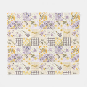 Syren Gul Quilt Patchwork Gingham Cottagecore Fleecefilt