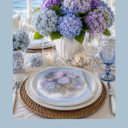 Syren Hortensia Akvarell Lunchen Servett
