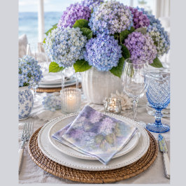 Syren Hortensia Akvarell Lunchen Servett
