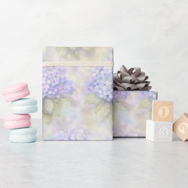 Syren Hortensia Blommig Inpackningspapper Presentpapper (Baby Shower)