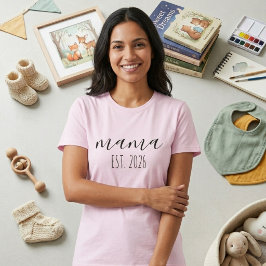 Syren Minimalistisk Mamma Års Design T Shirt