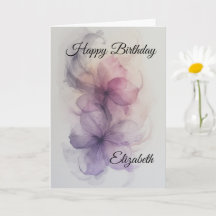 Syren, rosa och grå blommig design