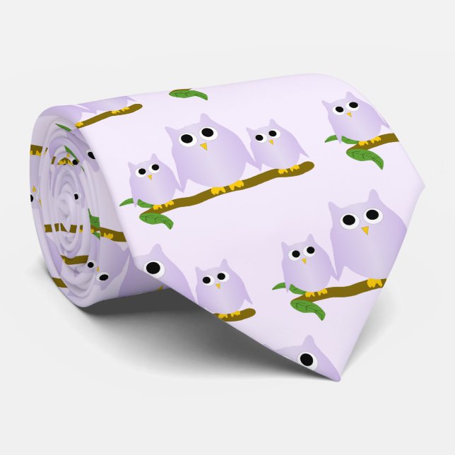 Syren Ugglor Design Bakgrund i valfri färg Slips (Rullad)