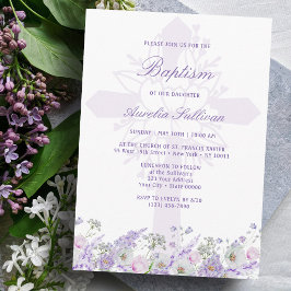 Syrenblommor Heliga Korsets Dopinbjudan Inbjudningar