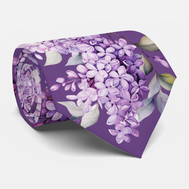 Syrenblommor på lila slips (Rullad)