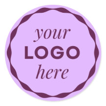 Syrenlila anpassad logotyp Scalloped Circle-dekal