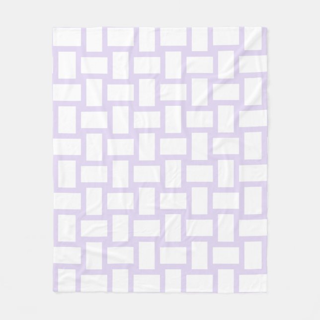 Syrenlila och vit vävd design fleecefilt (Framsidan)