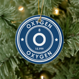 Syrgas Element Blå Keramisk Prydnad Julgransprydnad Keramik
