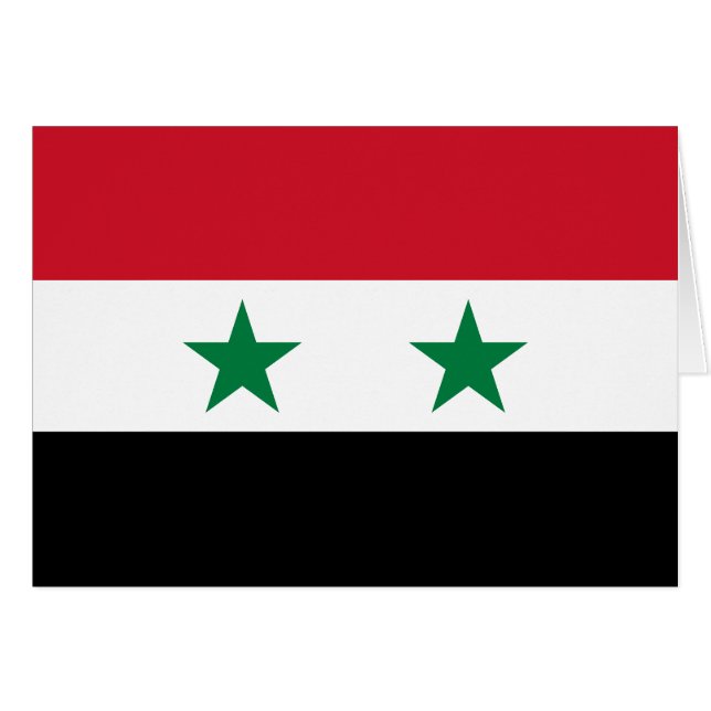 Syria gammal flagga hälsningskort (Framsidan Horizontal)