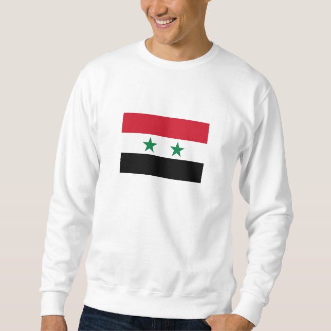 Syria gammal flagga lång ärmad tröja (Framsida)