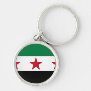 syria opposition rund silverfärgad nyckelring