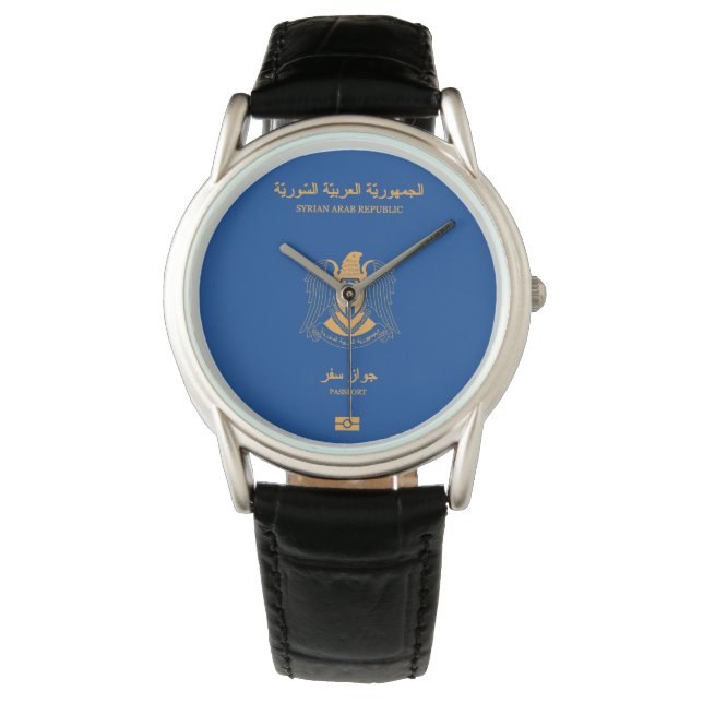 Syria passport wristwatch armbandsur (Framsida)