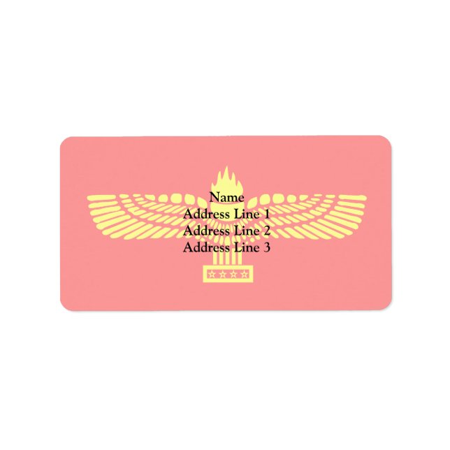 Syriac Aramaic People, Syrien flagga Adressetikett (Framsidan)