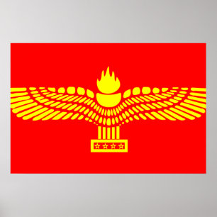 Syriac Aramaic People, Syrien flagga Poster