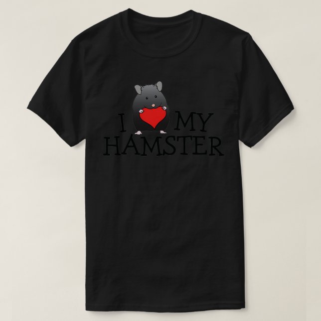 Syrian Black Bear Hamster Art T Shirt (Design framsida)