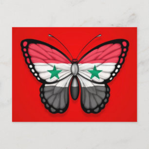 Syrian Butterfly Flagga på Red Vykort