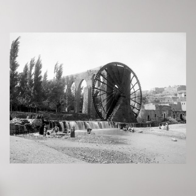Syrian Vatten Wheel, tidigt 1900-talet Poster (Framsidan)