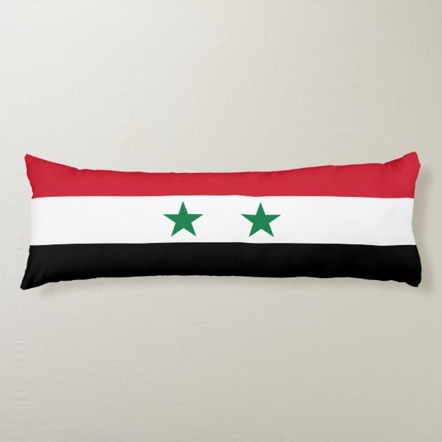 Syrias gamla flagga kroppskudde (Framsidan)