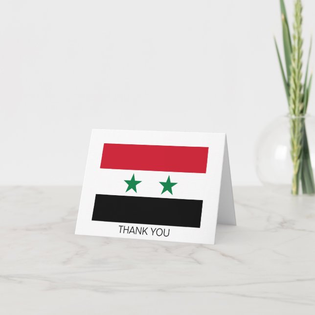 Syrias gamla flagga tack kort (Framsida)