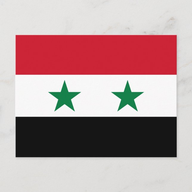 Syrias gamla flagga vykort (Framsida)