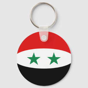 Syrien Fisheye Flagga Keychain Nyckelring
