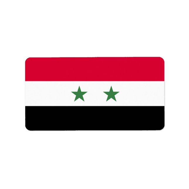 Syrien flagga adressetikett (Framsidan)