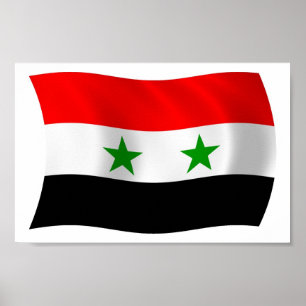 Syrien Flagga Affisch Tryck
