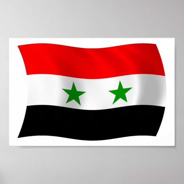 Syrien Flagga Affisch Tryck (Framsidan)