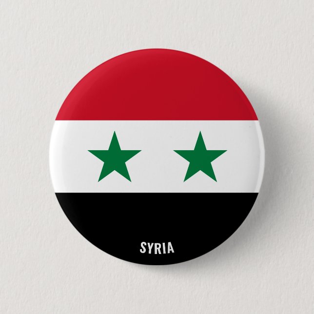 Syrien Flagga Charming Patriotic Knapp (Framsida)