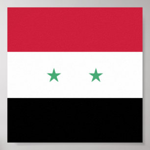 Syrien Flagga Emblem Poster