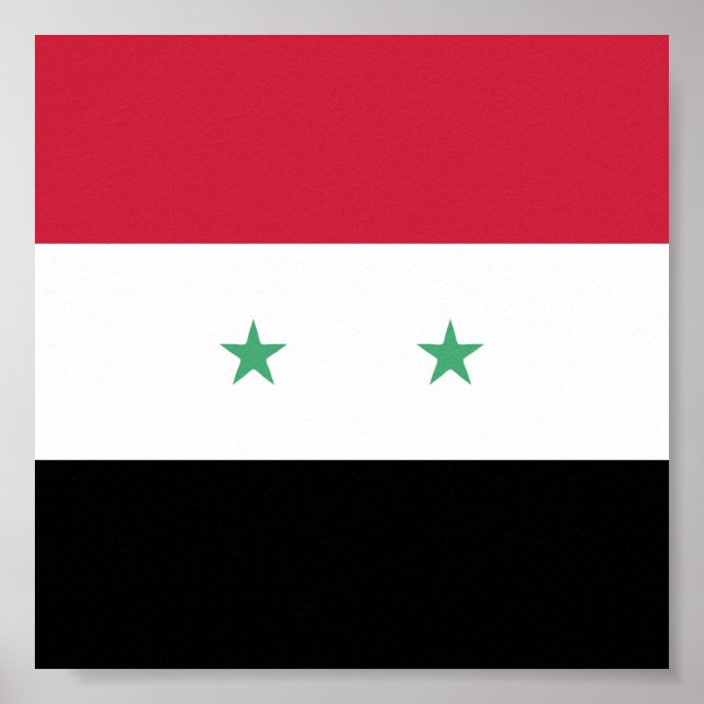 Syrien Flagga Emblem Poster (Framsidan)