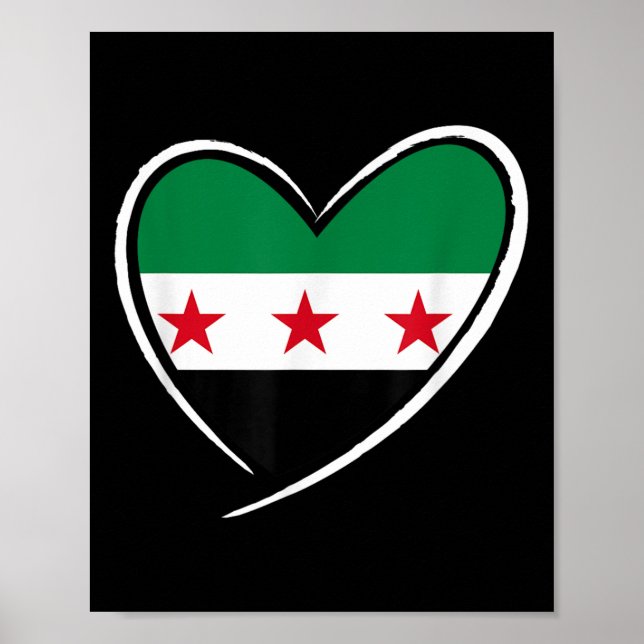 Syrien Flagga Heart Syrian Manar Women Kids Boys G Poster (Framsidan)