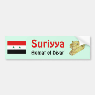 Syrien Flagga + Kart Dekal