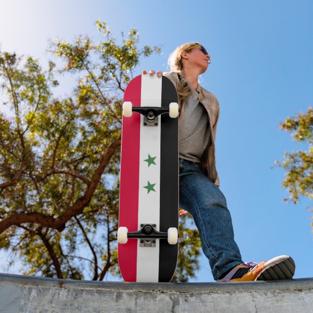 Syrien flagga mini skateboard bräda 18,5 cm (Utomhus 1)