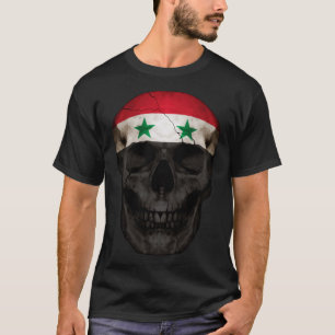 Syrien Flagga Skull Syrian Roots Proud Patriotic T Shirt