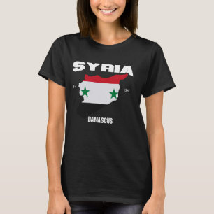 Syrien Flagga, Syrien Karta, Syriens nationaldag 2 T Shirt