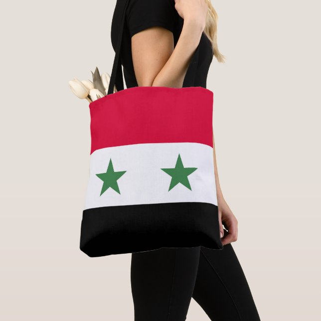 Syrien flagga tygkasse (Närbild)