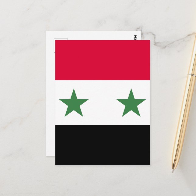 Syrien flagga vykort (Fram/Back In Situ)