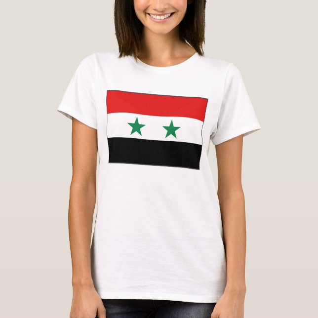Syrien Flagga x Karta T-Shirt (Framsida)