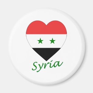 Syrien flaggahjärta magnet