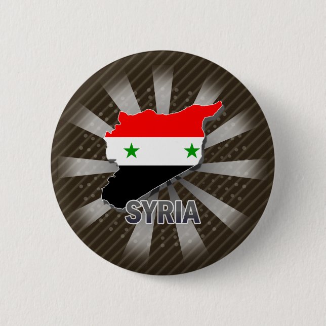 Syrien flaggakarta 2,0 knapp (Framsida)